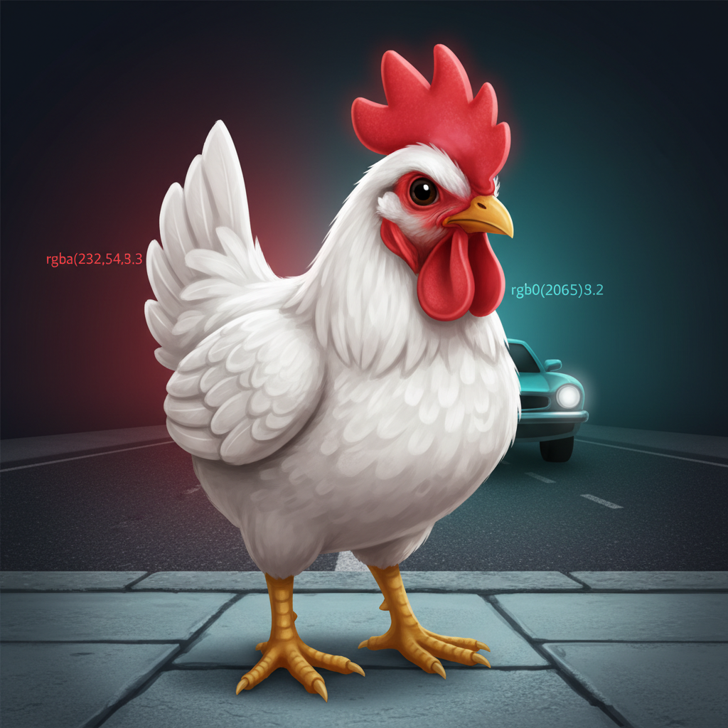 Il pollo bianco con cresta rossa e zampe dorate — avatar del giocatore in Chicken Road 2